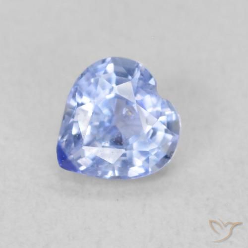 0.34ct Natural Pastel Azul Safira, Coração, VS