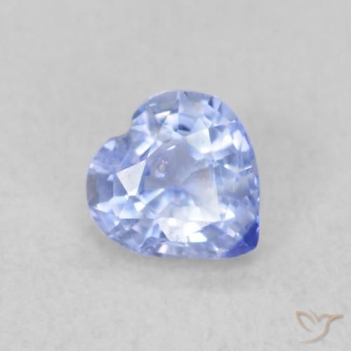 Safira Pastel Azul Natural 0.34ct, Coração, VS