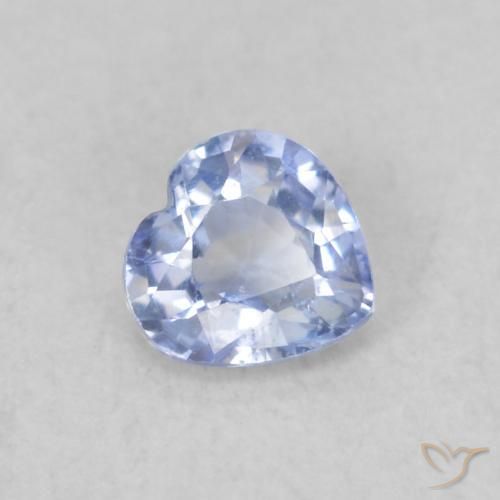 0.30ct Natural Azul claro Safira, Coração, VS