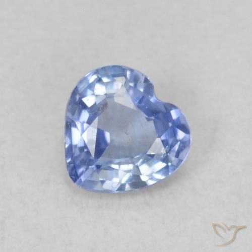 0.31ct Natural Pastel Azul Safira, Coração, VS