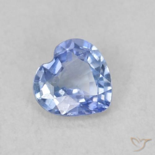 Safira Pastel Azul Natural 0.31ct, Coração, VS