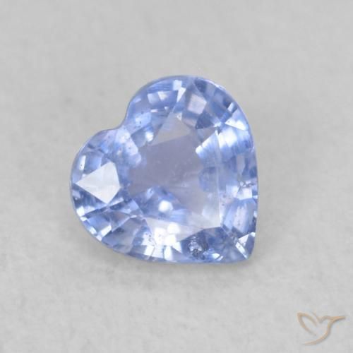 0.40ct Natural Pastel Azul Safira, Coração, VS