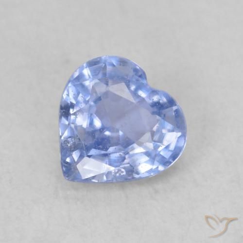 Safira Pastel Azul Natural 0.40ct, Coração, VS
