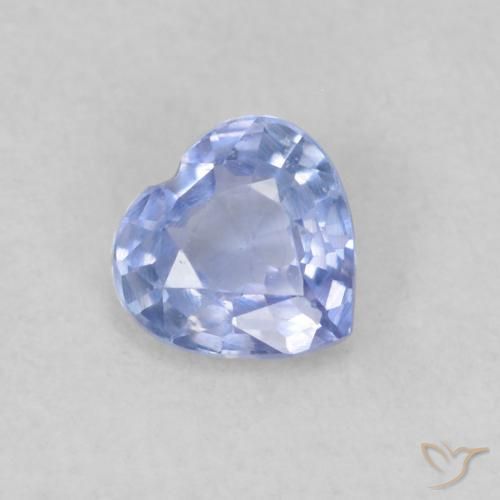 0.30ct Natural Azul claro Safira, Coração, VS