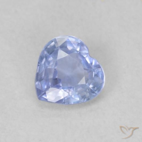 Safira Azul claro Natural 0.30ct, Coração, VS