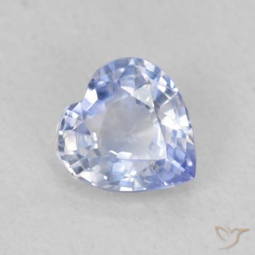 0.43ct Natural Pastel Azul Safira, Coração, VS
