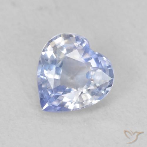 Safira Pastel Azul Natural 0.43ct, Coração, VS