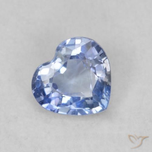 Safira Azul claro Natural 0.37ct, Coração, VS