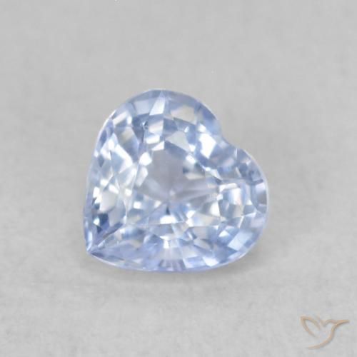 0.39ct Natural Pastel Azul Safira, Coração, VS