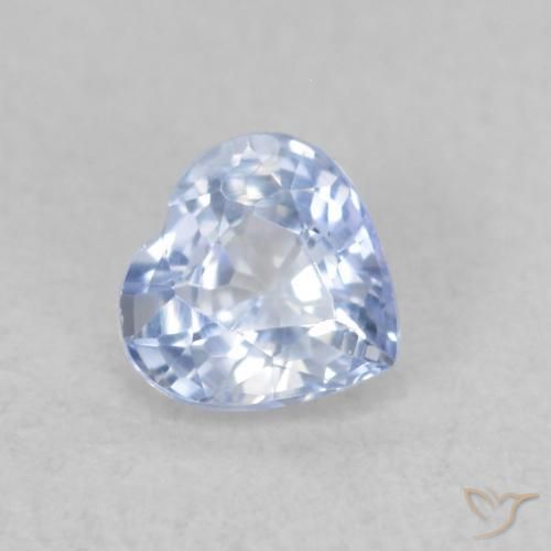 Safira Pastel Azul Natural 0.39ct, Coração, VS