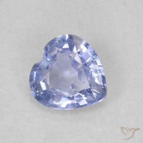 Safira Azul claro Natural 0.37ct, Coração, VS