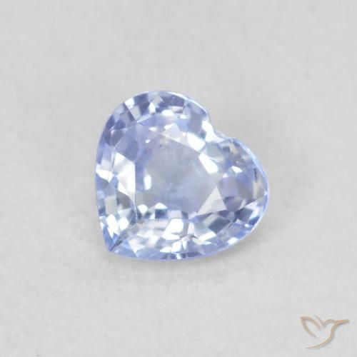 Safira Azul púrpura claro Natural 0.28ct, Coração, VS