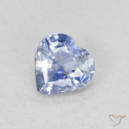 0.31ct Natural Pastel Azul Safira, Coração, VS