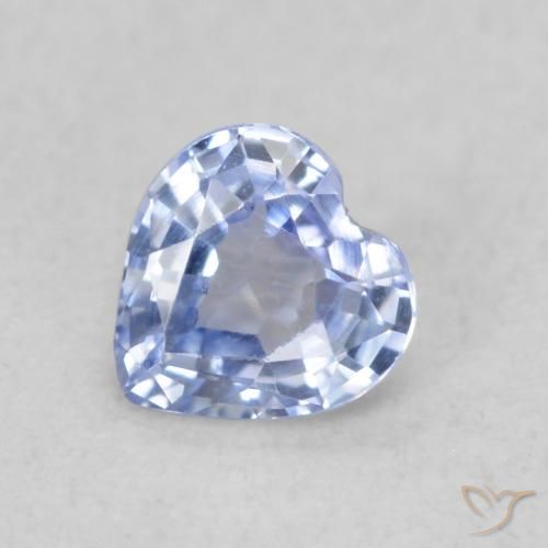 0.38ct Natural Pastel Azul Safira, Coração, VVS-VS