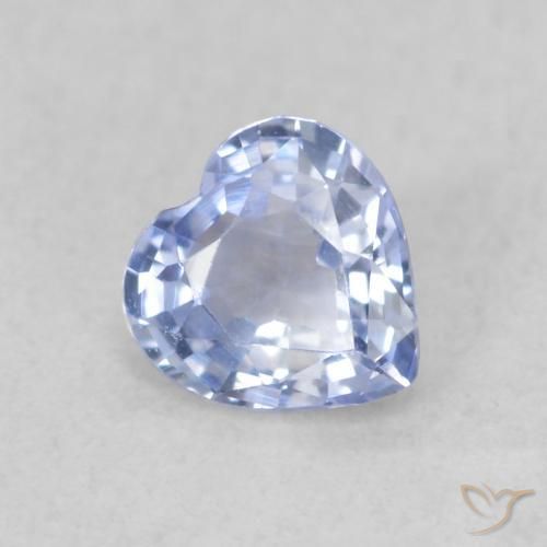 Safira Pastel Azul Natural 0.38ct, Coração, VVS-VS