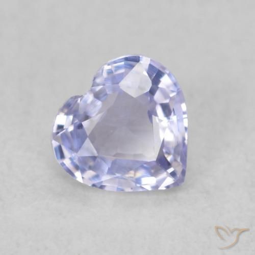Safira Azul claro Natural 0.38ct, Coração, VVS-VS