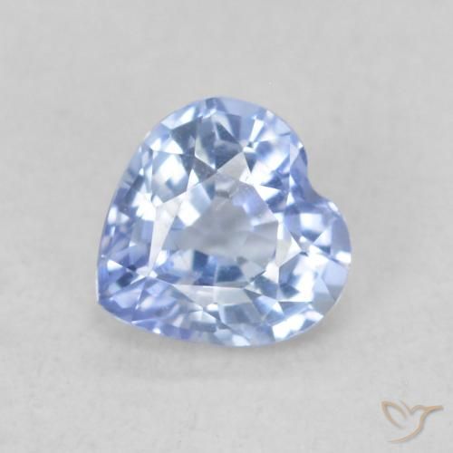 0.48ct Natural Pastel Azul Safira, Coração, VVS-VS