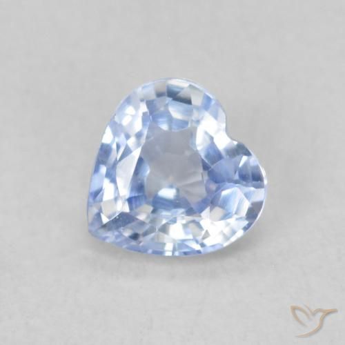0.37ct Natural Pastel Azul Safira, Coração, VVS-VS