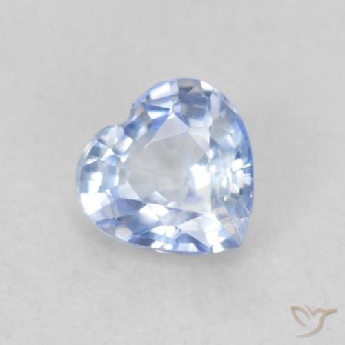 Safira Pastel Azul Natural 0.37ct, Coração, VVS-VS