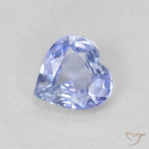 0.30ct Natural Pastel Azul Safira, Coração, VVS-VS