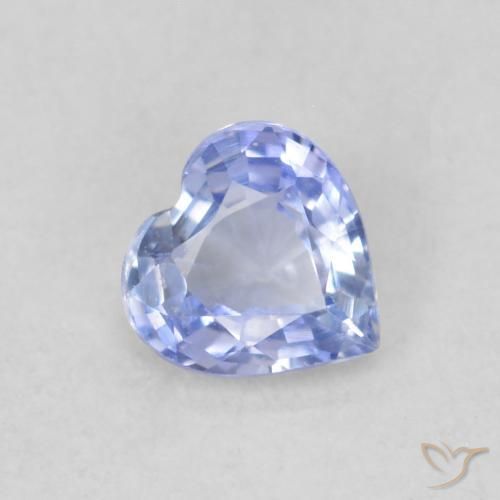 Safira Pastel Azul Natural 0.30ct, Coração, VVS-VS