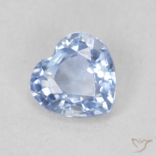 Safira Azul púrpura claro Natural 0.42ct, Coração, VVS-VS