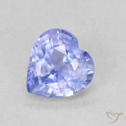 0.43ct Natural Azul púrpura claro Safira, Coração, VS