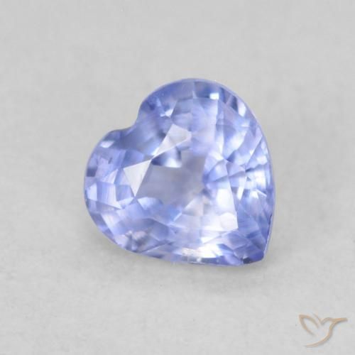 Safira Azul púrpura claro Natural 0.43ct, Coração, VS