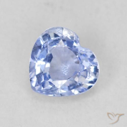 0.43ct Natural Pastel Azul Safira, Coração, VS