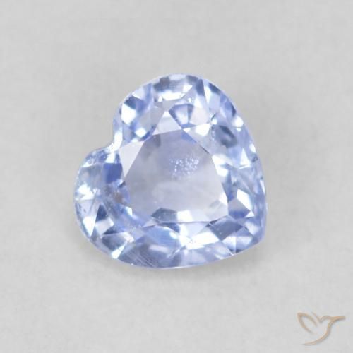 Safira Pastel Azul Natural 0.43ct, Coração, VS