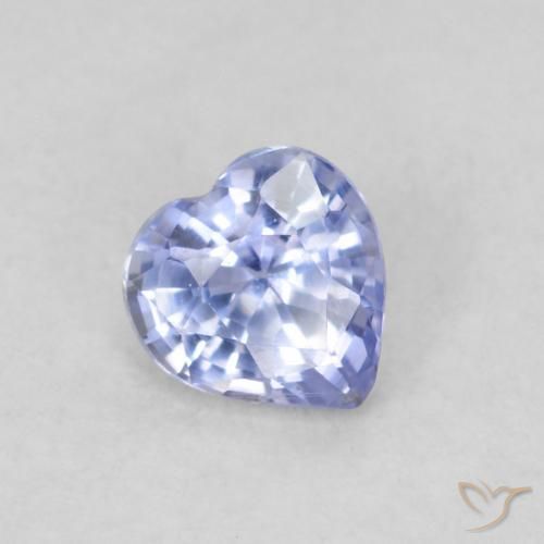 Safira Azul claro Natural 0.33ct, Coração, VVS-VS