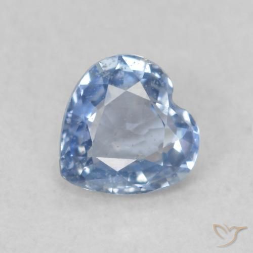 0.42ct Natural Bebê azul Safira, Coração, VS