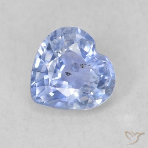 0.50ct Natural Azul claro Safira, Coração, VS
