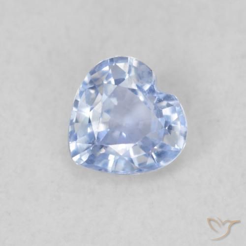 0.30ct Natural Azul Violeta Claro Safira, Coração, VS