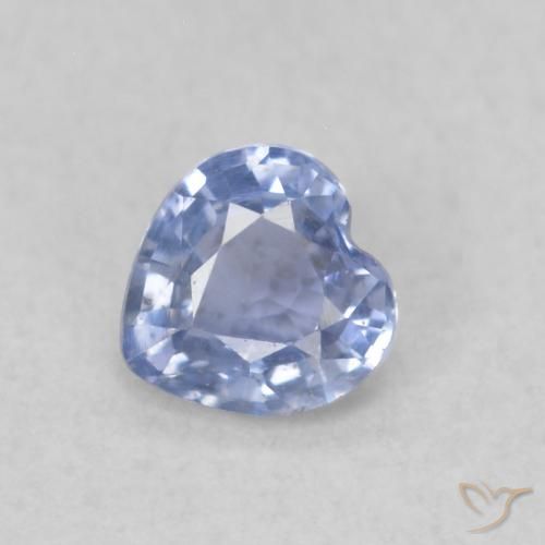 0.34ct Natural Azul Violeta Claro Safira, Coração, VS