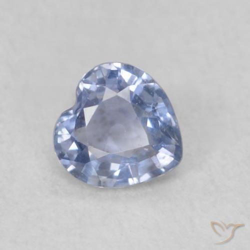 Safira Azul Violeta Claro Natural 0.34ct, Coração, VS