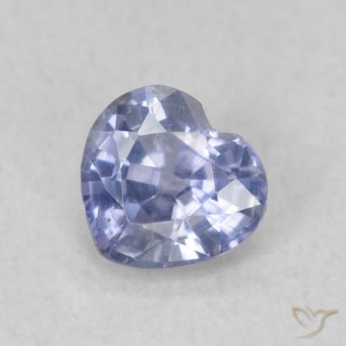 0.42ct Natural Azul claro Safira, Coração, VS