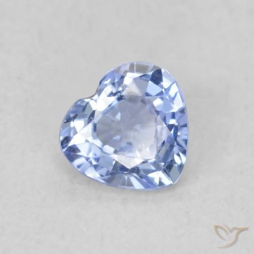 Safira Pastel Azul Natural 0.34ct, Coração, VS