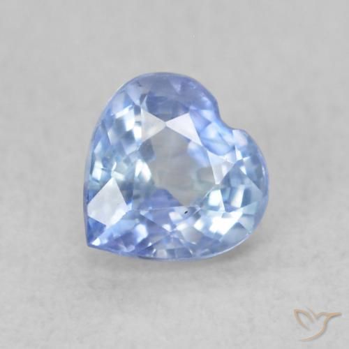 0.51ct Natural Pastel Azul Safira, Coração, VS, Photo A