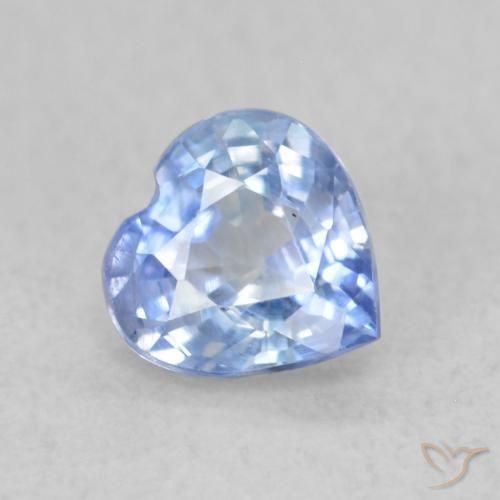 Safira Pastel Azul Natural 0.51ct, Coração, VS