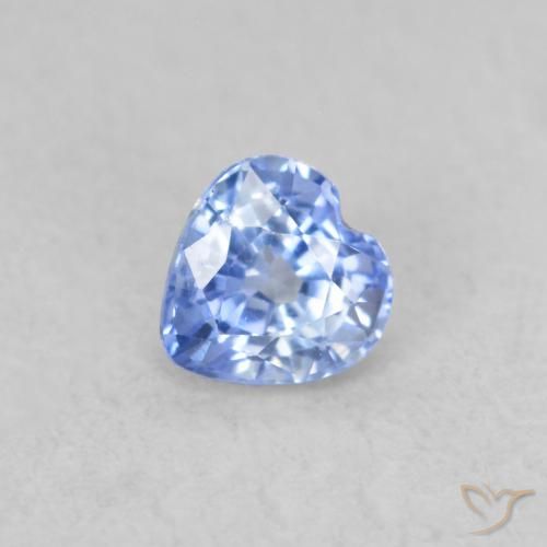 0.39ct Natural Azul Violeta Claro Safira, Coração, VS