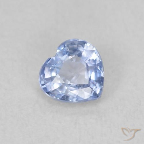 0.40ct Natural Azul claro Safira, Coração, VS