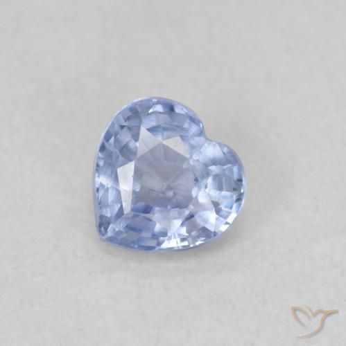 Safira Azul claro Natural 0.40ct, Coração, VS