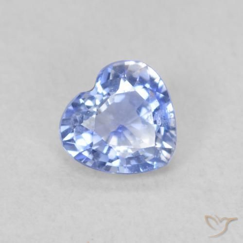 Safira Pastel Azul Natural 0.44ct, Coração, VS
