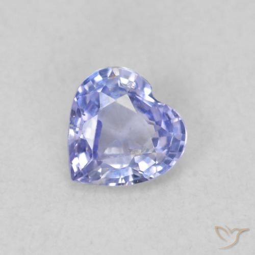 0.41ct Natural Pastel Azul Safira, Coração, VS