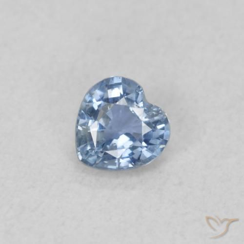 0.28ct Natural Azul púrpura claro Safira, Coração, VS