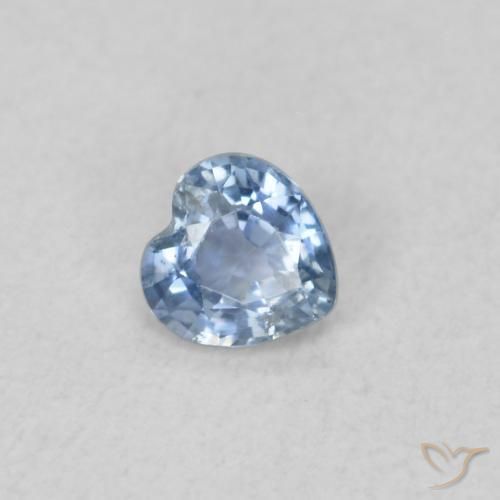 Safira Azul púrpura claro Natural 0.28ct, Coração, VS