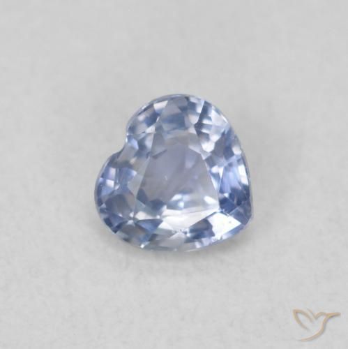 Safira Azul púrpura claro Natural 0.39ct, Coração, VVS-VS