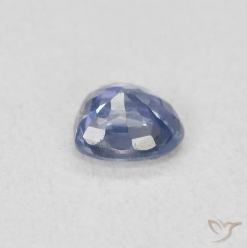 Safira Azul púrpura claro Natural 0.39ct, Coração, VVS-VS