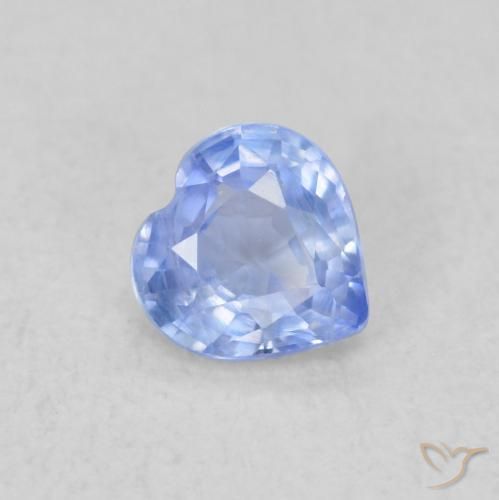 Safira Azul púrpura claro Natural 0.45ct, Coração, VS